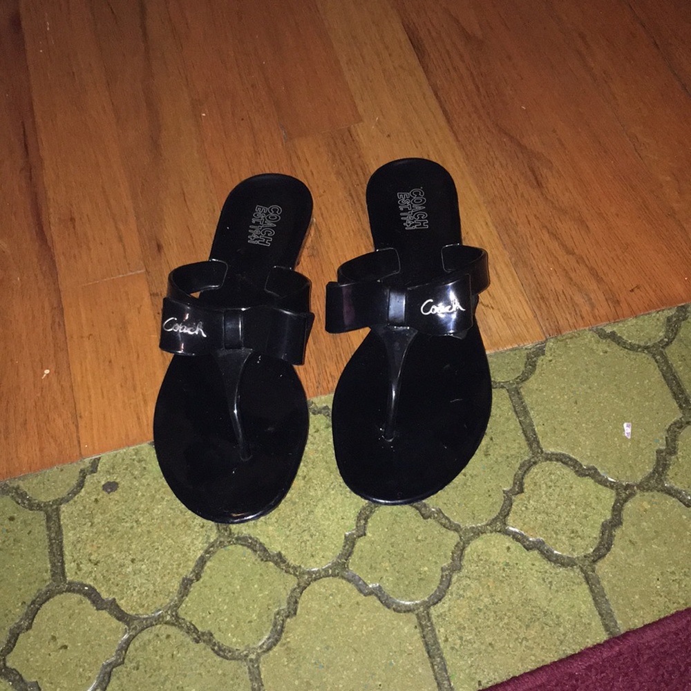 Black coach sandals